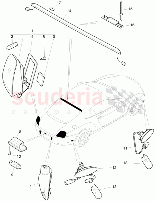 Part Diagram for Bentley 3W8945097L