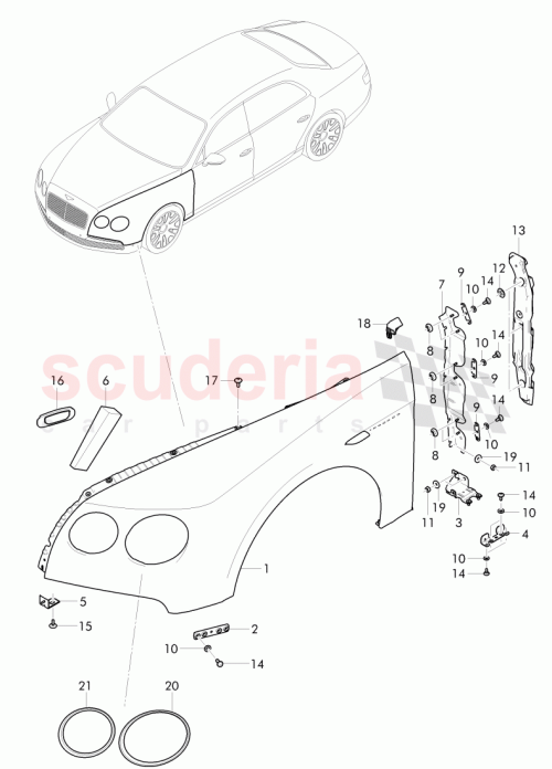 Part Diagram for Bentley 4W0 821 021 N