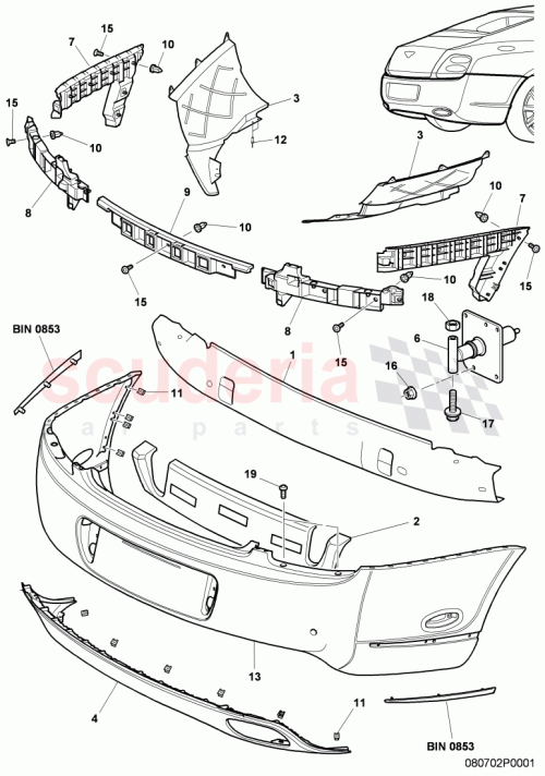Part Diagram for Bentley 3W8807521C
