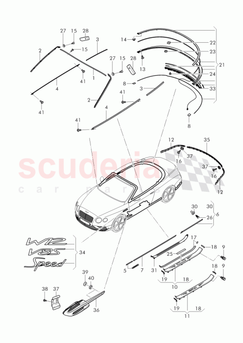Part Diagram for Bentley 3W7 853 537 AA