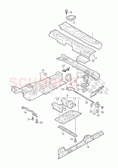 Part Diagram for Bentley 4M0801387F