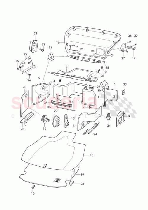 Part Diagram for Bentley 3W7867428P