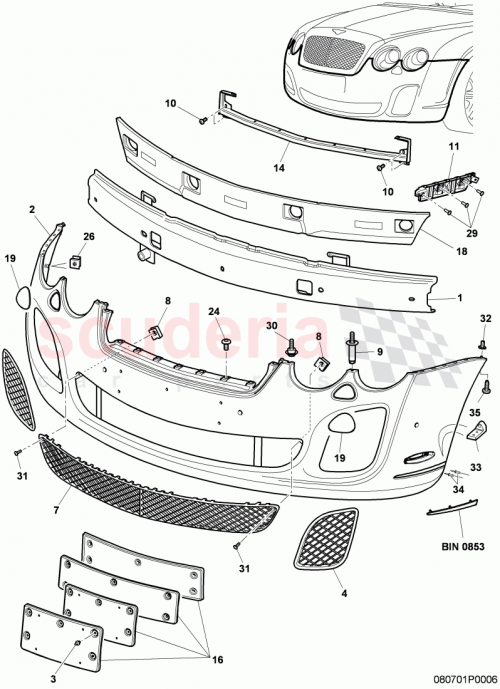 Part Diagram for Bentley 3W8807937
