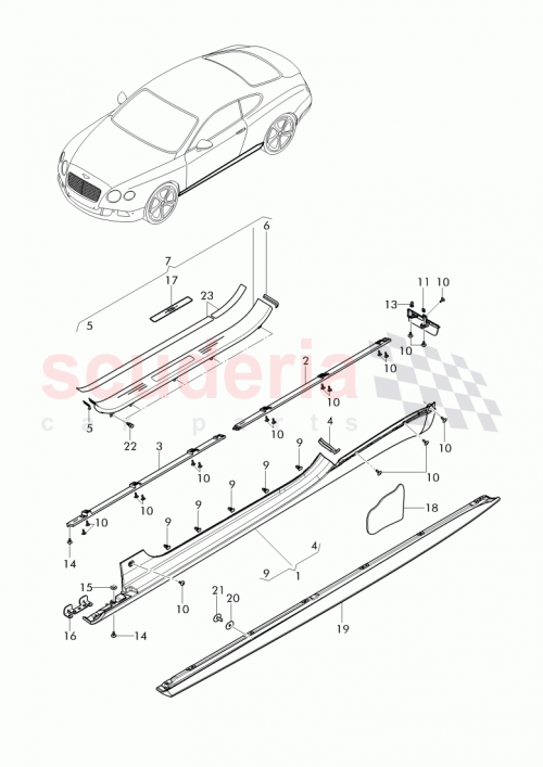 Part Diagram for Bentley 3W8 853 852 N
