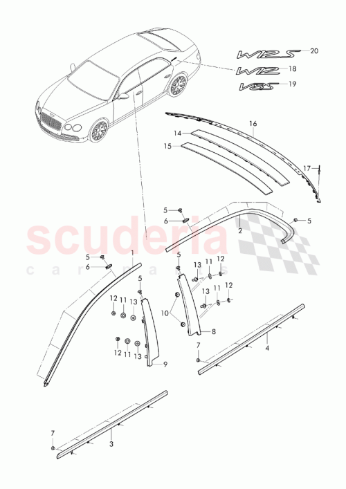 Part Diagram for Bentley 3W8 853 675 H