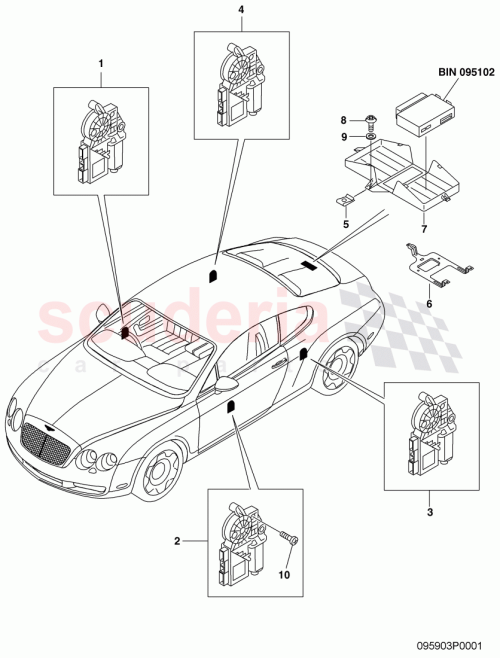 Part Diagram for Bentley 3W8959701J