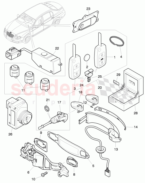 Part Diagram for Bentley 3W0905835