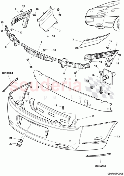 Part Diagram for Bentley 3W0807864F