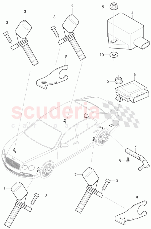 Part Diagram for Bentley 4W0 907 801