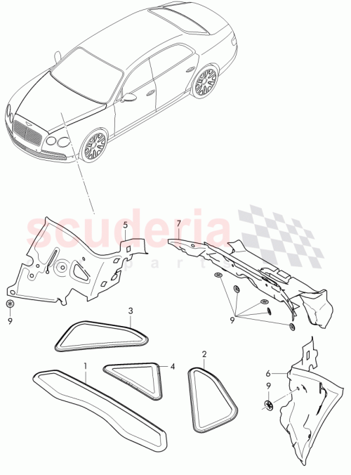 Part Diagram for Bentley 3W8 863 832 B