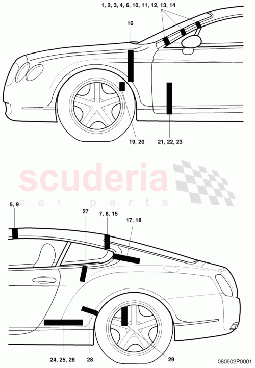 Part Diagram for Bentley 3W8864635F