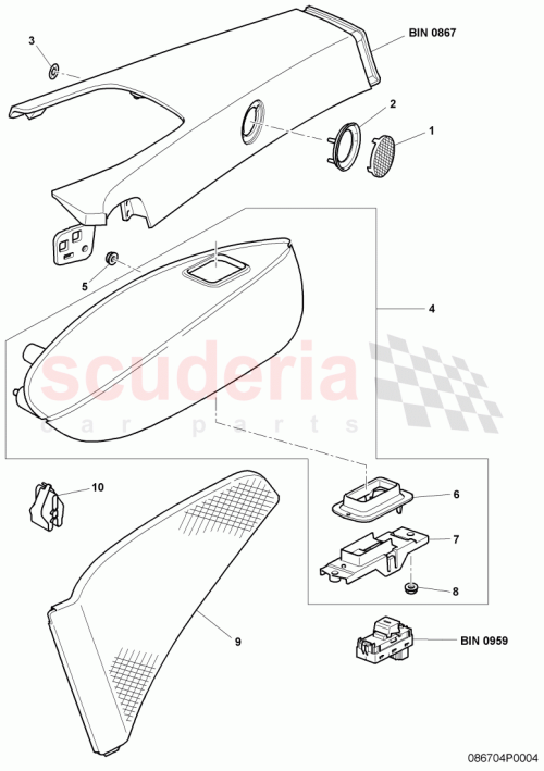 Part Diagram for Bentley 3W7867363