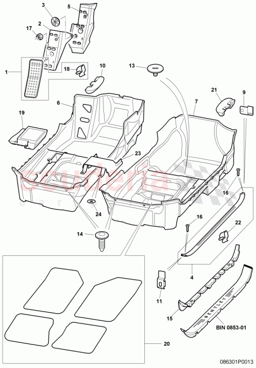 Part Diagram for Bentley 3W3863621