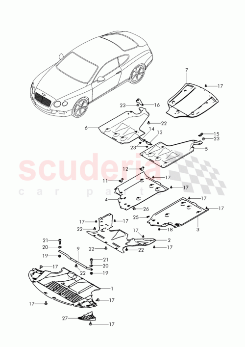 Part Diagram for Bentley 3W3 825 229 B