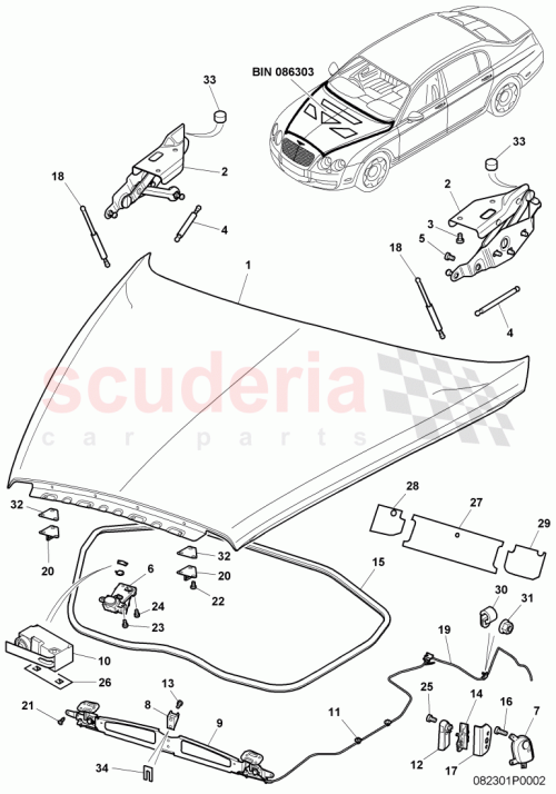 Part Diagram for Bentley 3W0 823 475 E