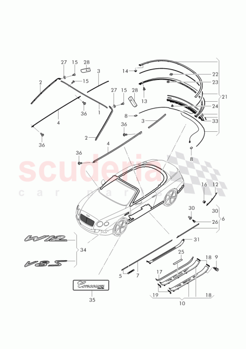 Part Diagram for Bentley 3W7 853 538 S