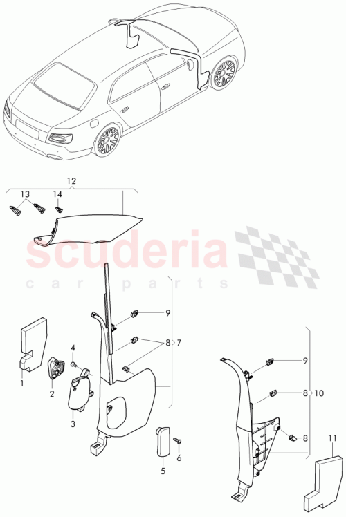Part Diagram for Bentley 3D0 867 276 A