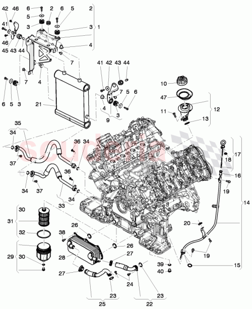 Part Diagram for Bentley 3W0 121 240 A