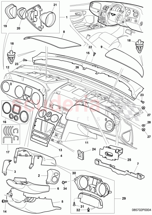 Part Diagram for Bentley 3W0857192A