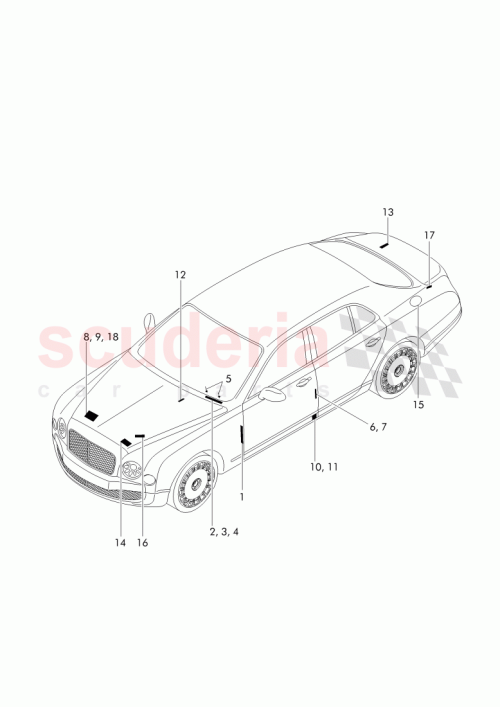 Part Diagram for Bentley 3Y0 010 851 H