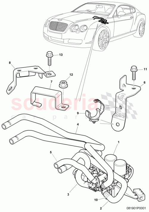 Part Diagram for Bentley 3W1819370A