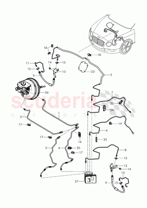 Part Diagram for Bentley 3W0 614 724 P