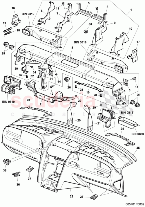 Part Diagram for Bentley 3W3857669B