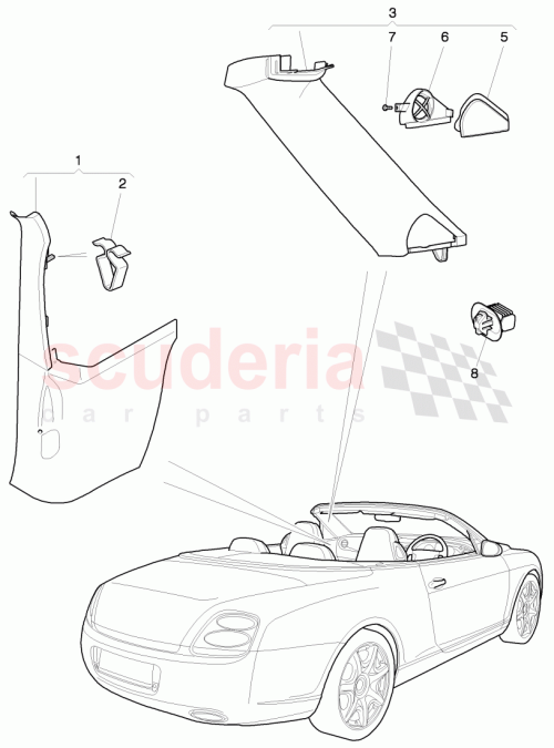 Part Diagram for Bentley 3W7867234B
