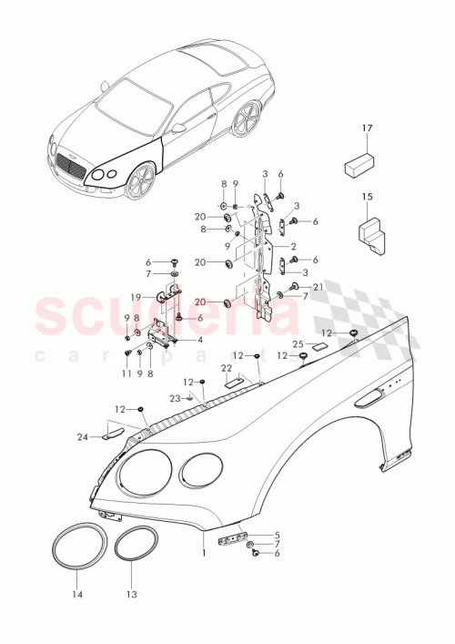 Part Diagram for Bentley 3W8 821 022 BA
