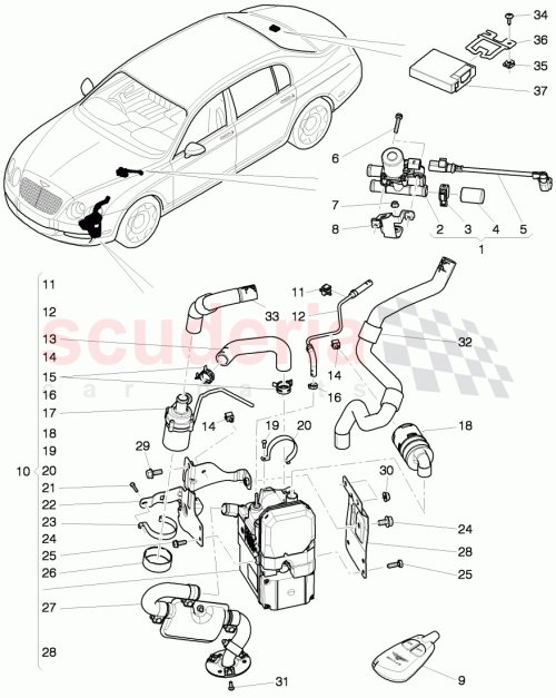 Part Diagram for Bentley 7H0819597
