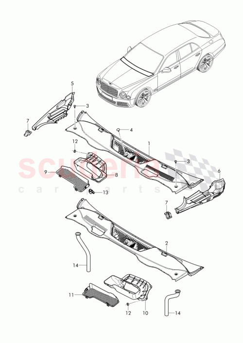 Part Diagram for Bentley 3Y0 823 721 A