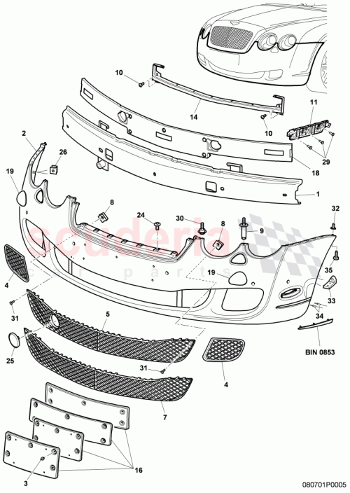 Part Diagram for Bentley 3W0807285E
