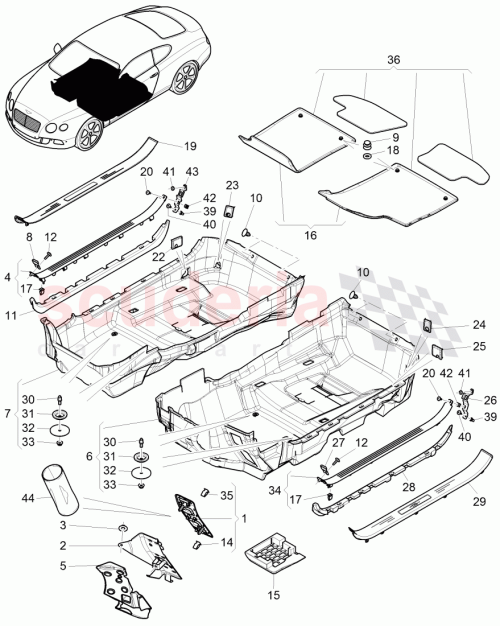 Part Diagram for Bentley 3W3863382F