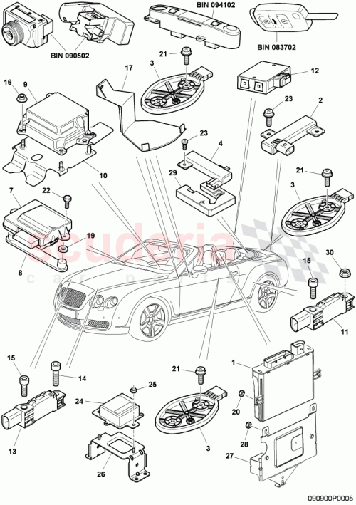 Part Diagram for Bentley 3W7907179A
