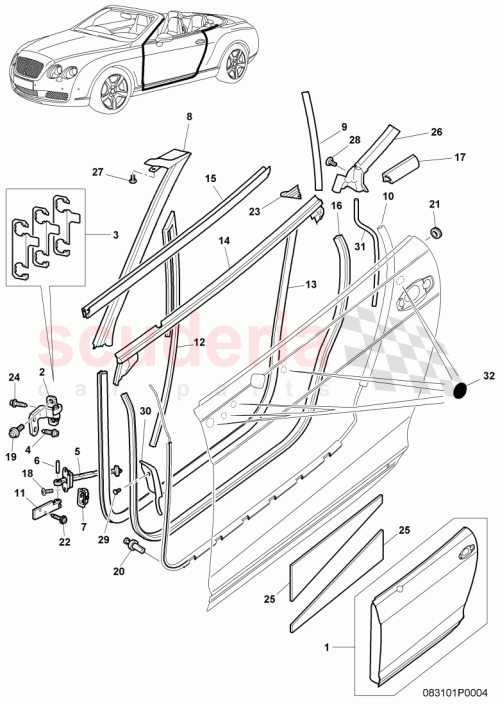 Part Diagram for Bentley 3W8837616