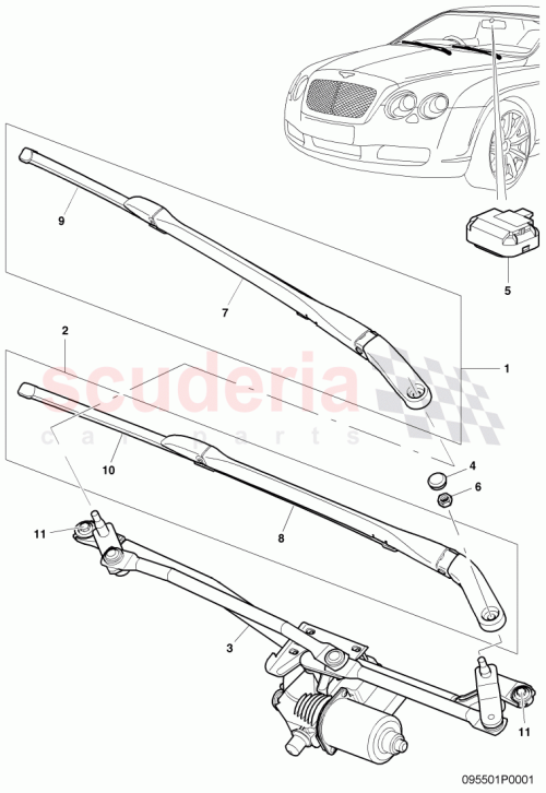 Part Diagram for Bentley 3W0955559