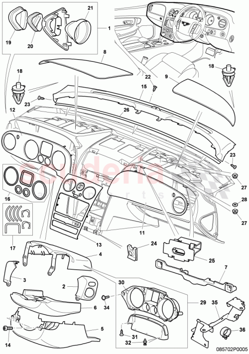 Part Diagram for Bentley 3W0953557A
