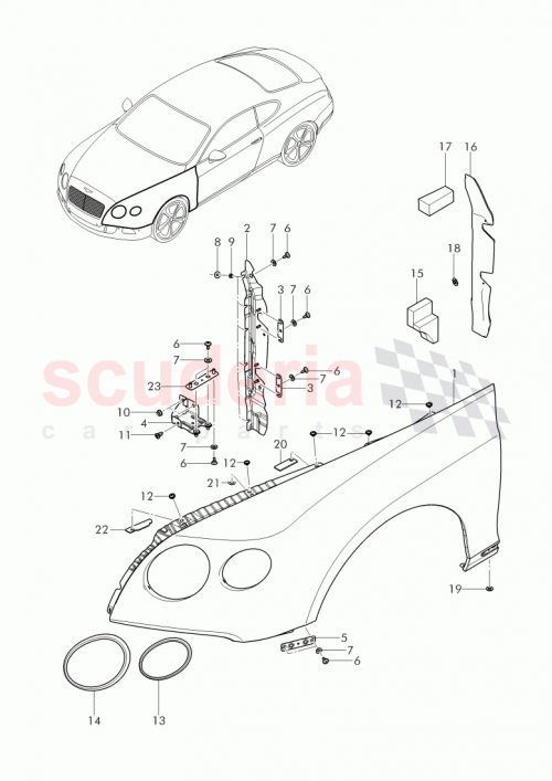 Part Diagram for Bentley 3W8 821 021 AJ