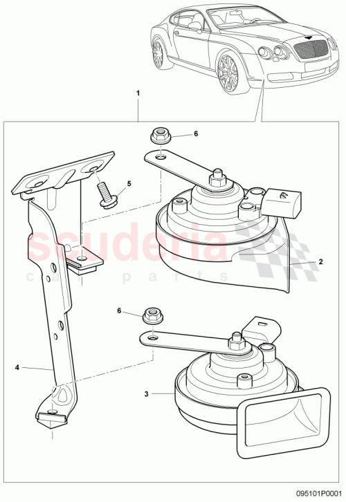 Part Diagram for Bentley 3W0 951 223 B