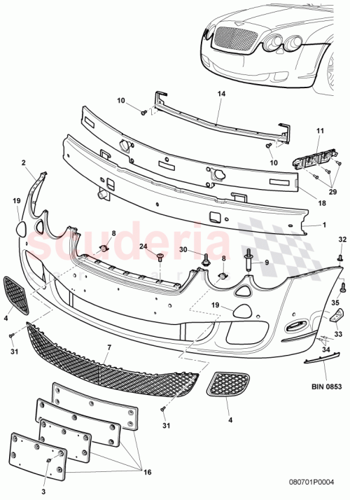Part Diagram for Bentley 3W8 807 217 BA