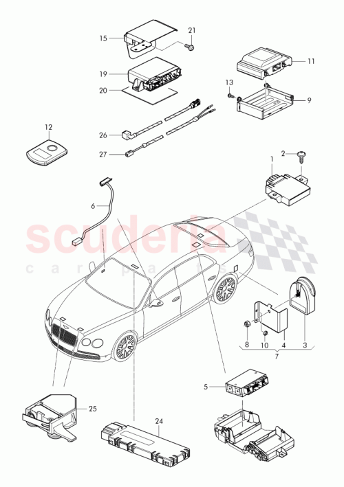 Part Diagram for Bentley 4W2 970 307 A