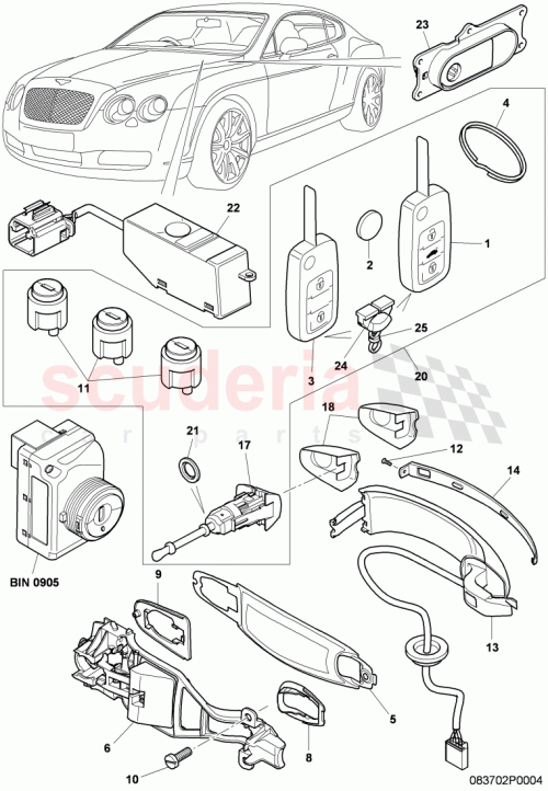 Part Diagram for Bentley 3W0 800 375 JE