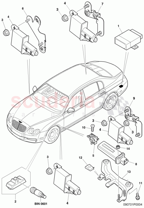 Part Diagram for Bentley 3W7907273A