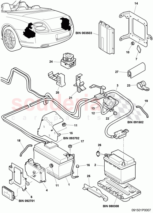 Part Diagram for Bentley 3W0800865A