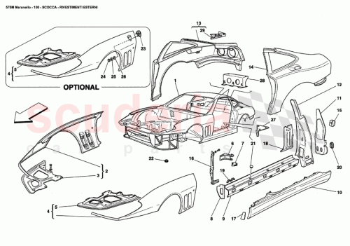 Part Diagram for Ferrari 64551600