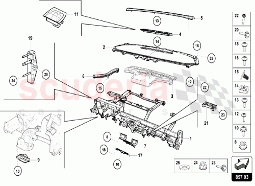 Part Diagram for Lamborghini 4S1857022A