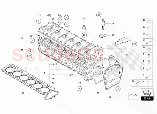 Part Diagram for Lamborghini 07M103066L