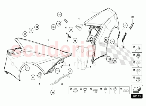 Part Diagram for Lamborghini 4T0809610B