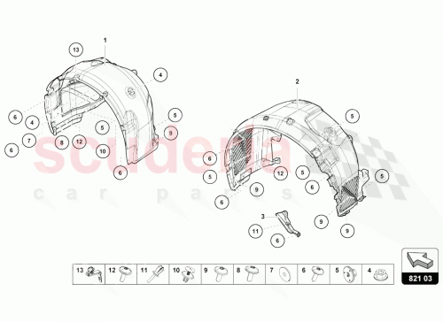 Part Diagram for Lamborghini 4T0810172D