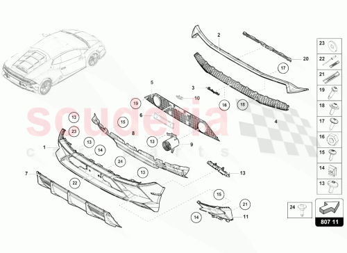 Part Diagram for Lamborghini 4T0807698B